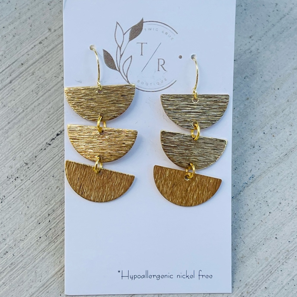 Semi-Circle Gold Drop Dangles